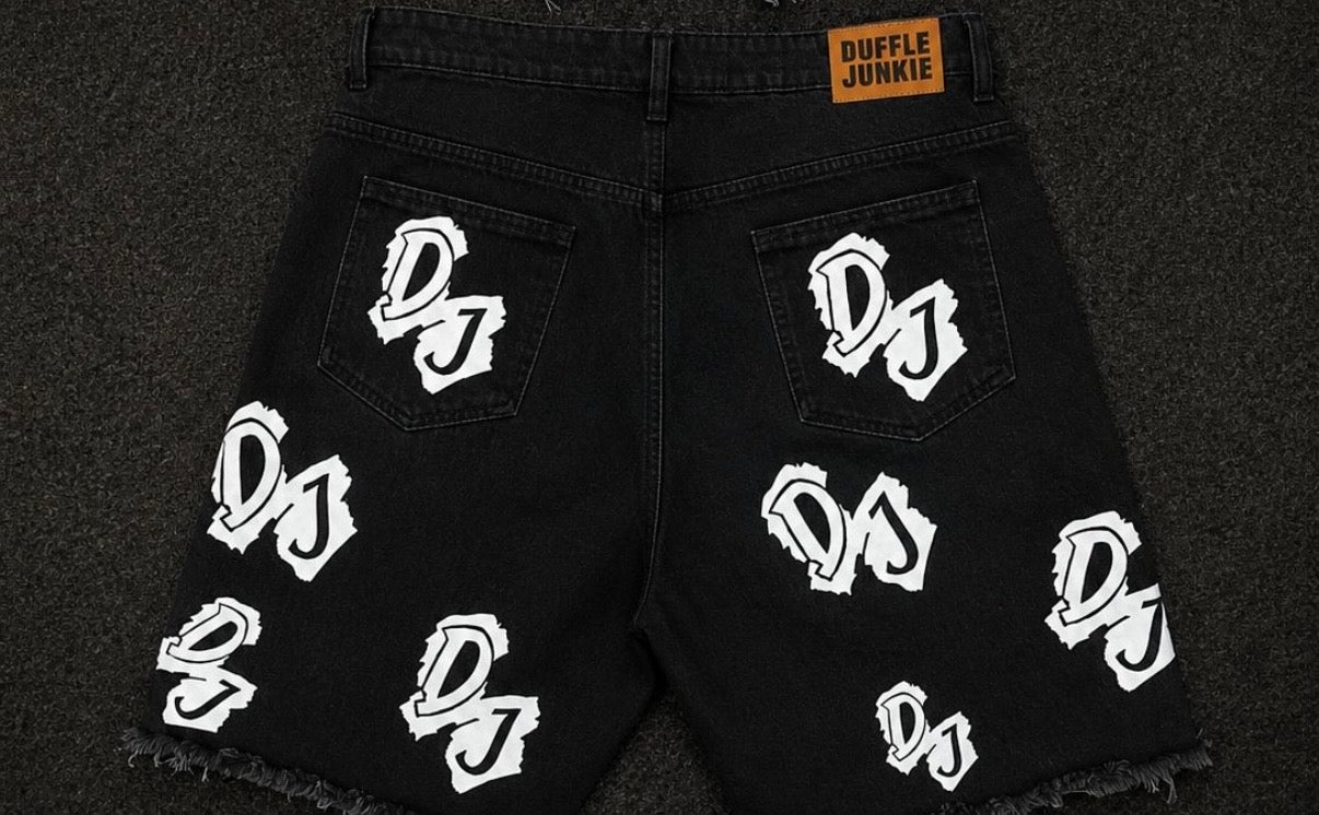 DJ Patch Denim Jeans – Black Unisex - DUFFLE JUNKIE CLOTHING